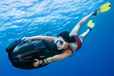 Snorkling underwater with iAQUA AquaDart 770 Xtreme in Monaco